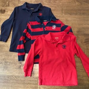 Dennis Primrose School Long Sleeve Shirts YXS YS 5 - set of 3